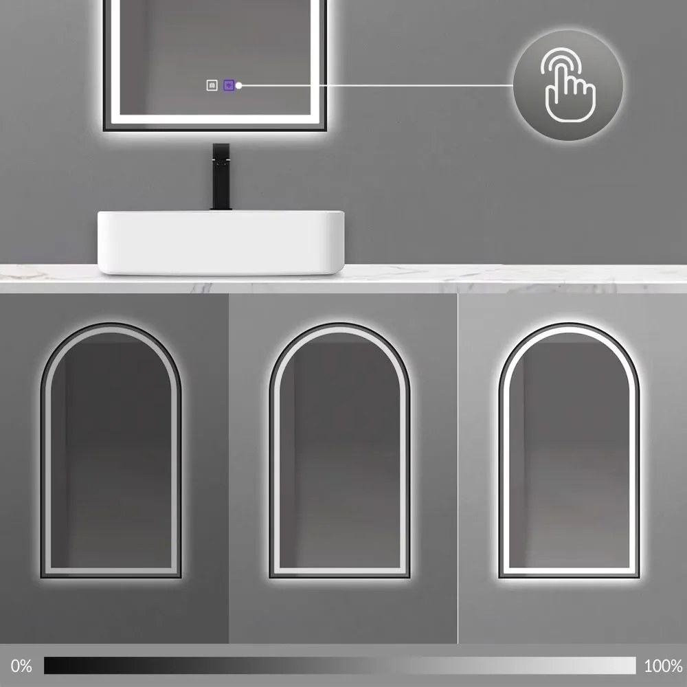 Oglinda LED 60x100 cm Dash neagra