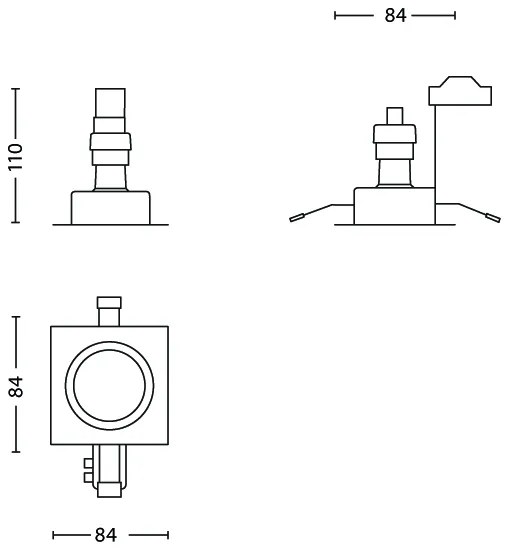 Philips 59902/11/PN - SET 3x Lampă încastrată baie ROOTS 1xGU10/35W