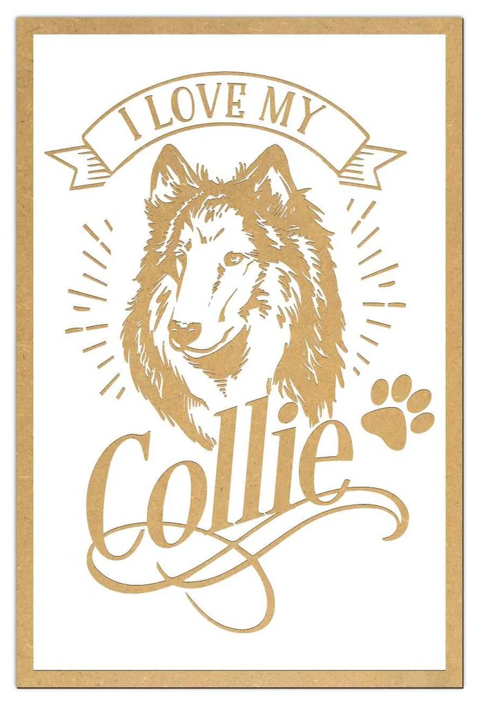 Tablouri   I Love My Dog   Gravate Laser cu Rasa Preferata