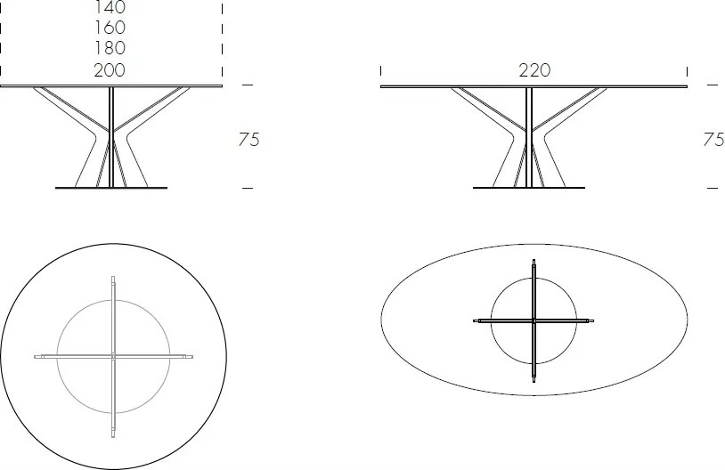 Masa eleganta design avangardist Tree 140cm