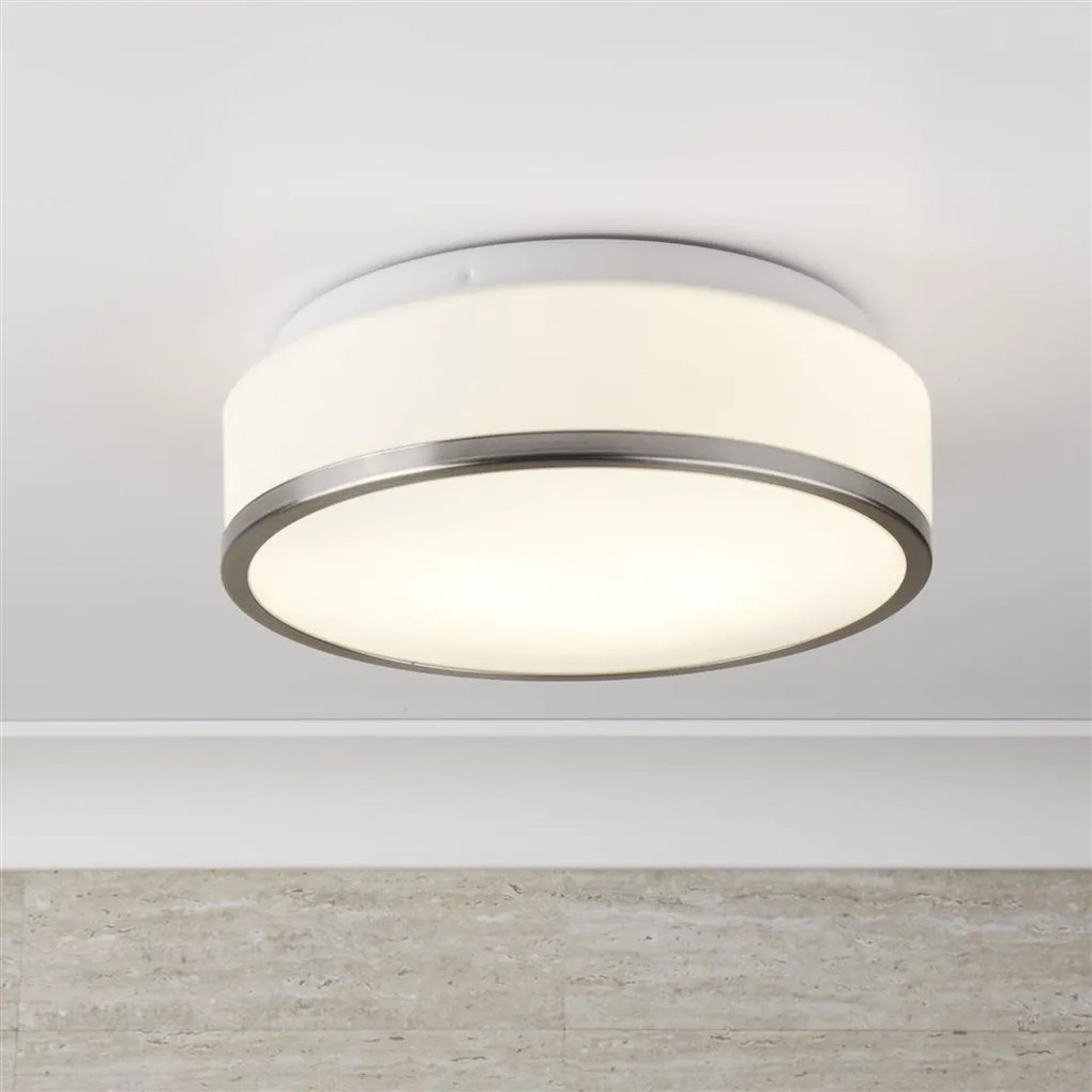 Plafoniera baie cu protectie IP44 Cheese 29cm, argintiu satinat