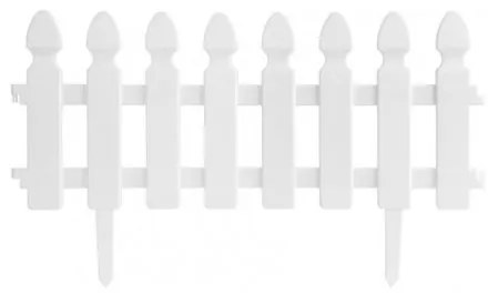 Gard de gradina decorativ, plastic, alb, set 4 buc, 50x30 cm
