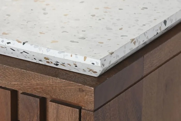 Consola natur, din lemn de acacia si blat din terrazzo, Serenity