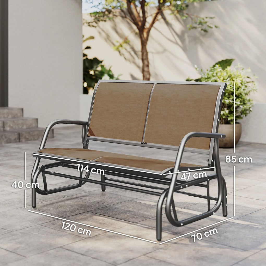 Outsunny Banca Tip Leagan 2 Locuri din Metal, Negru, 123x70x87 cm | Aosom Romania
