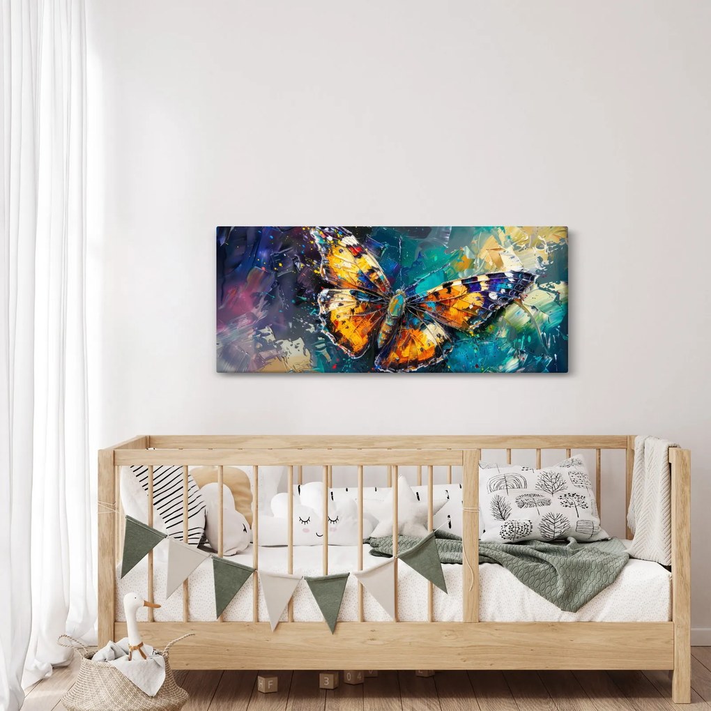 Tablou - Fluture, pictură în ulei (120x50 cm)