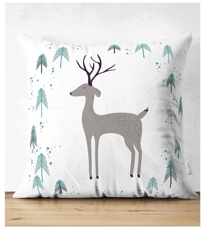 Set 4 fețe de pernă și un napron de masă cu model de Crăciun Minimalist Cushion Covers Winter Wonderland