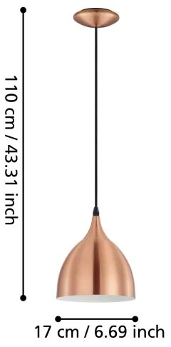 Eglo 93836 - Lustra CORETTO 1xE27/60W/230V