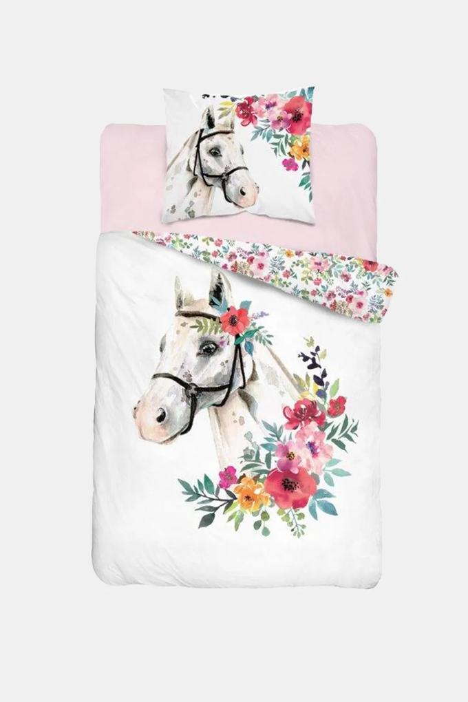 Lenjerie de pat pentru fetiţe Horse multicolor 140x200 cm