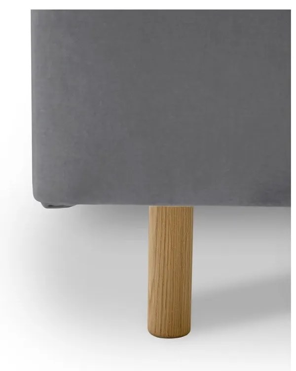 Pat matrimonial gri tapițat cu somieră 180x200 cm Zee – Scandic