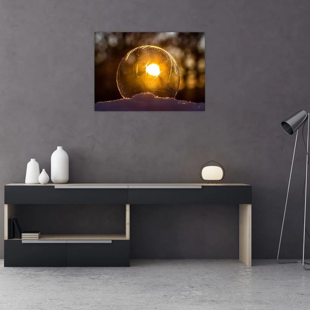 Tablou pe sticlă - Bulă transparentă (70x50 cm)