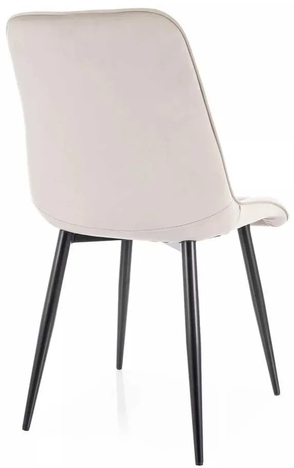 Scaun de bucătărie Chic Velvet, crem / negru