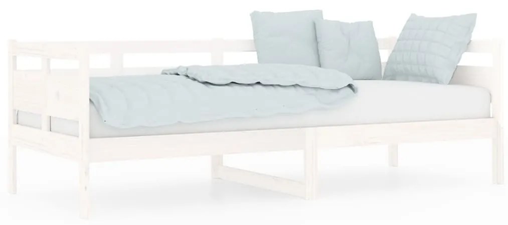820303 vidaXL Pat de zi, alb, 80x200 cm, lemn masiv de pin