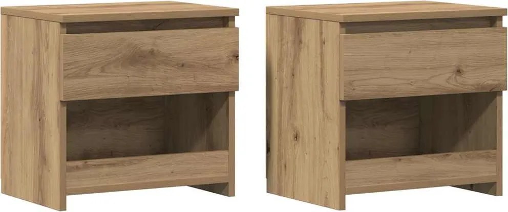 vidaXL Noptiere 2 buc Stejar Artisan 40x30x39 cm Lemn prelucrat