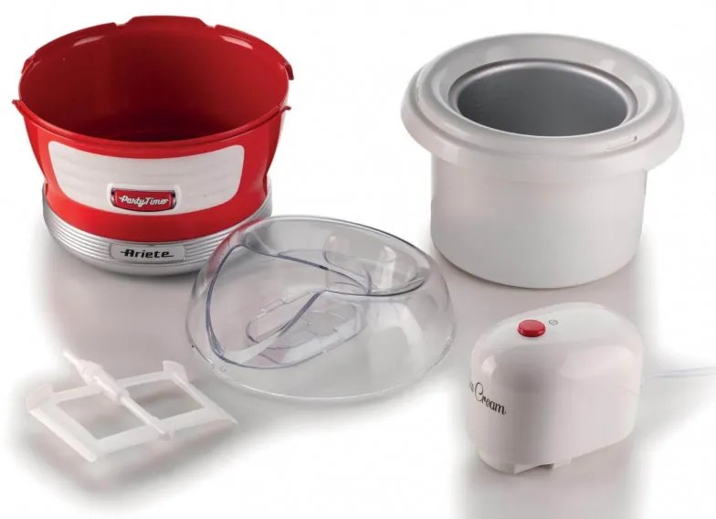 Aparat preparare inghetata Ariete PARTY TIME 0643/00, 12W, 1.5 L, 30 min, Bol mobil, Rosu
