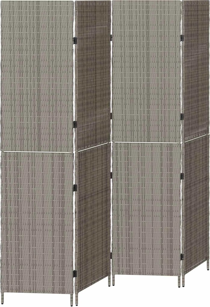 vidaXL Separator de cameră Manual Gri 195 x 180 cm poliratan