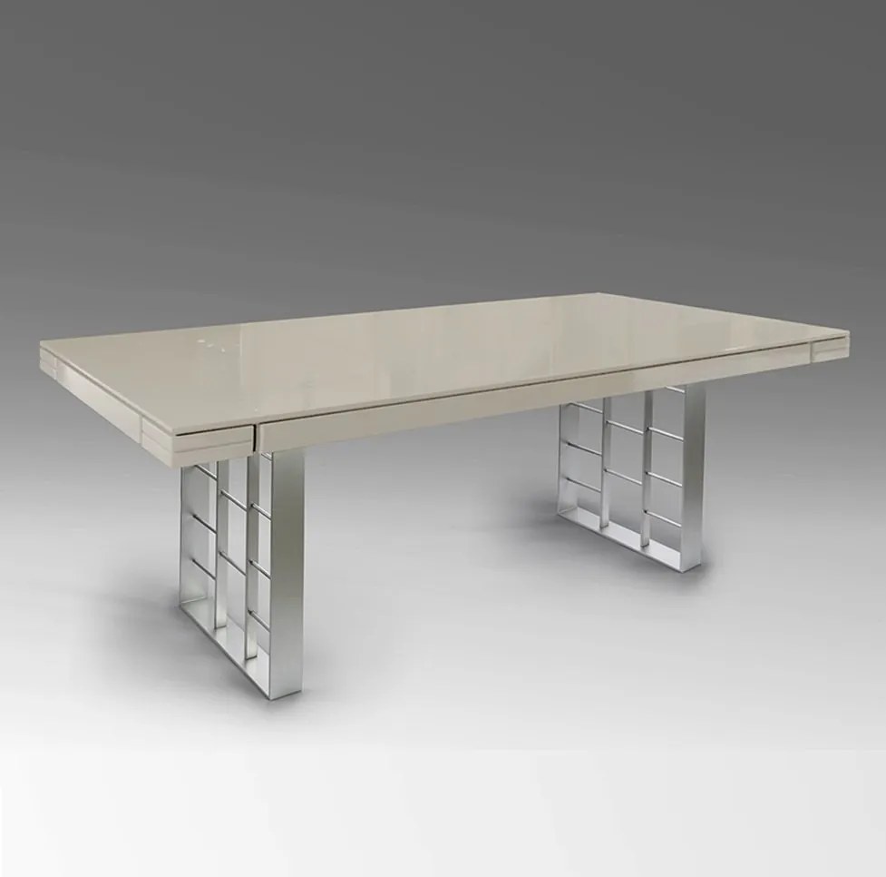 Masa dining design LUX Vita 240cm gri cenusiu/ argintiu mat