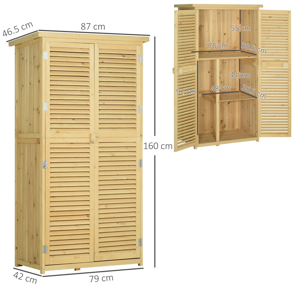 Magazie pentru exterior Outsunny, 87x46.5x160 cm | Aosom Romania