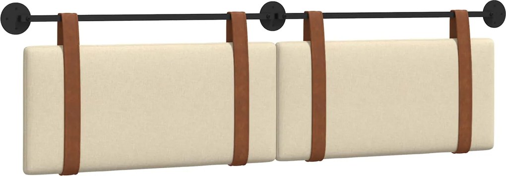 vidaXL Cap de pat suspendat Pe perete Crem 190 x 55 x 5 cm PU antic