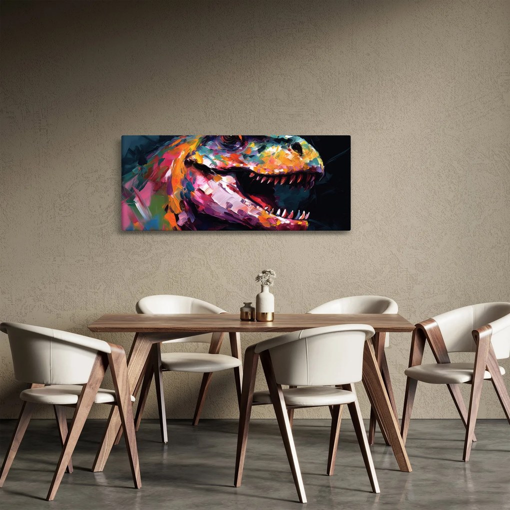 Tablou - Dinozaur, pictură (120x50 cm)
