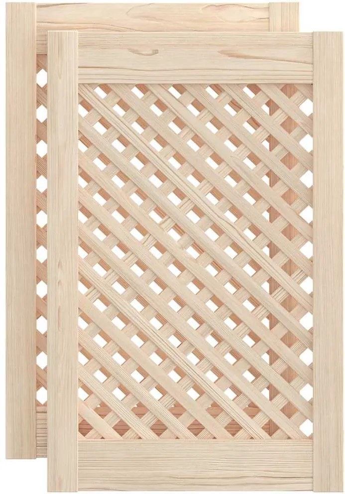 vidaXL Uși de dulap cu zăbrele 2 buc. 39,5x61,5 cm lemn masiv de pin