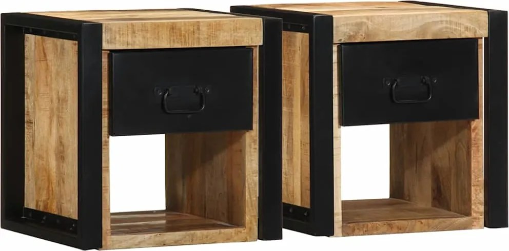 vidaXL Noptiere 2 buc 40x35x40 cm lemn masiv de mango