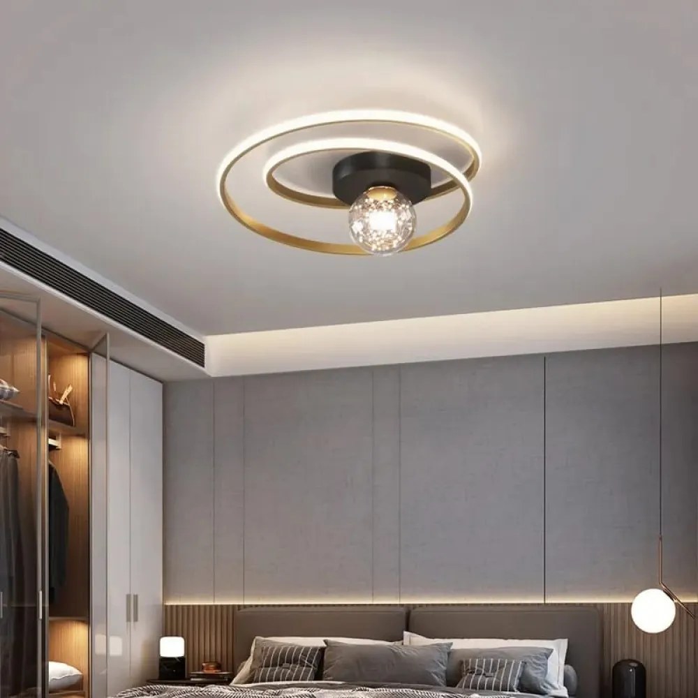 Lustra LED Cu Telecomanda, Elit's EsnL7677-450BK+GD, 90w-6w