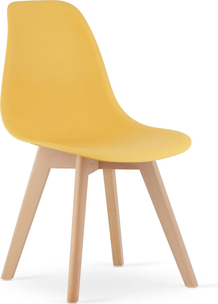 OFERTA Scaun muștar KITO cu picioare din fag Calitatea II