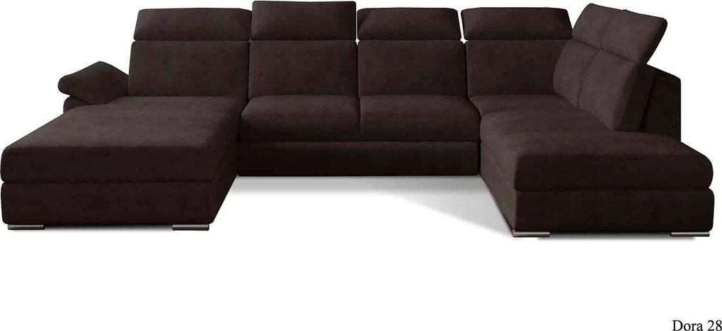 Colțar lemn masiv Formă U Extensibil Erik 336x211cm Personalizabil - Mat Velvet 75, Stânga