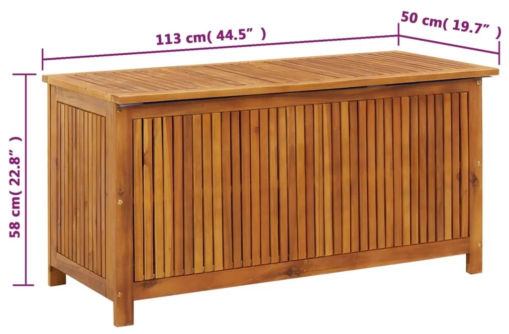 Lada de depozitare gradina, 113x50x58 cm, lemn masiv de acacia 113 x 50 x 58 cm