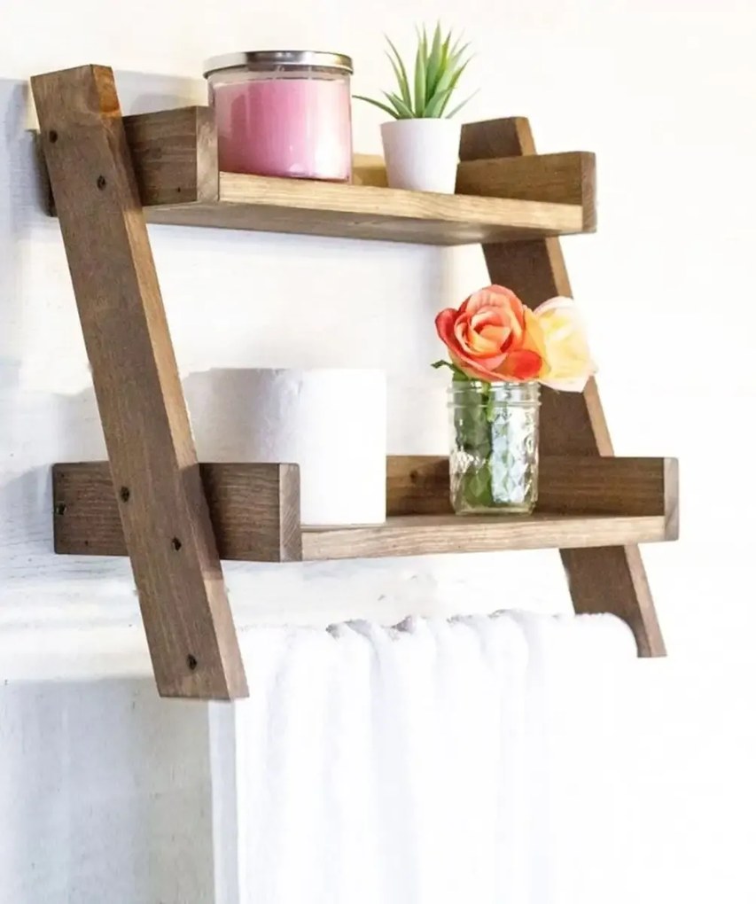 Raft de perete pentru baie ,seria wood Homs, lemn natur,700102