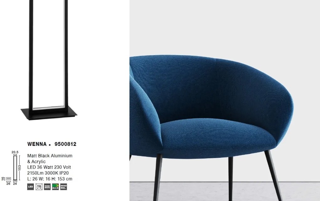 Lampadar / Lampa de podea LED design modern Wenna NVL-9500812