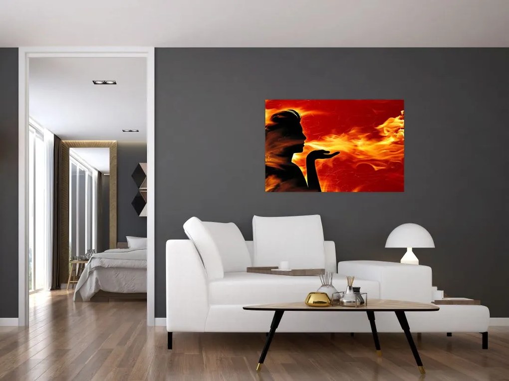 Tablou femeii în foc (90x60 cm)