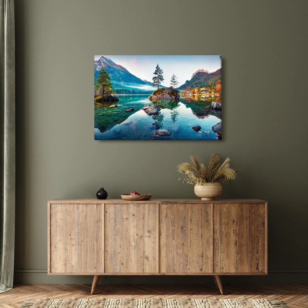 Tablou - Lacul Hintersee, Alpii Bavarezi, Austria (90x60 cm)