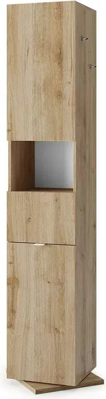 Dulap coloana mare LC Mobili Italia Hamburg baza pivotanta 35x180 cm finisaj cadiz lemn