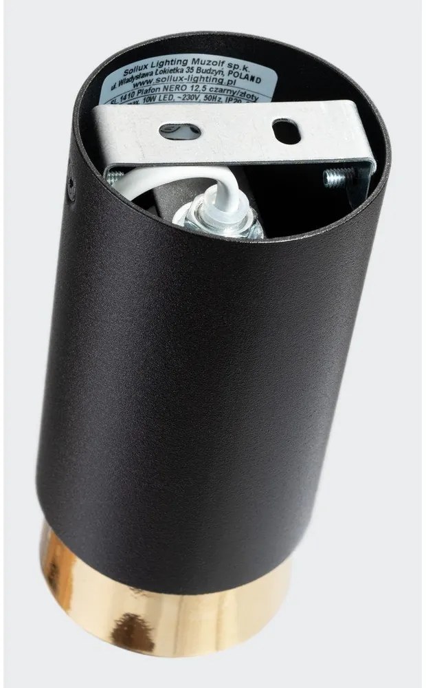 Plafonieră neagră/aurie Crown – Sollux