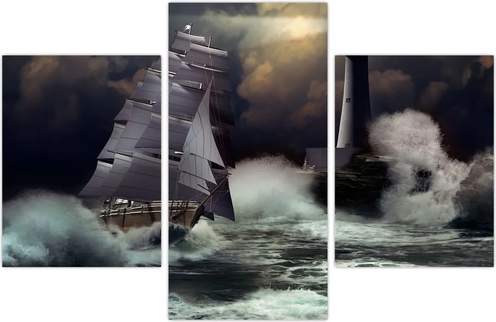 Tablou - Vapor în furtună (90x60 cm)