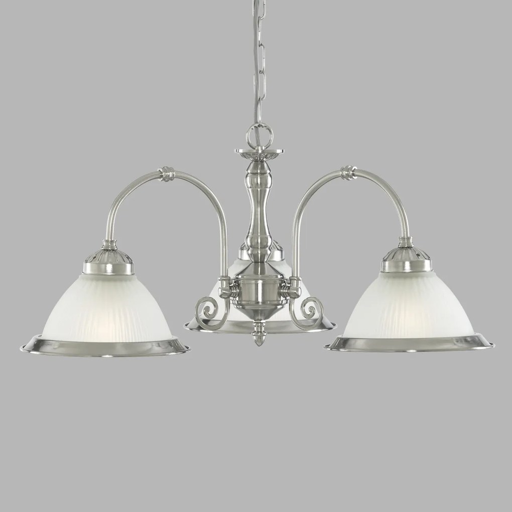 Lustra suspendata stil clasic American Diner 3L argintiu 1043-3 SRT