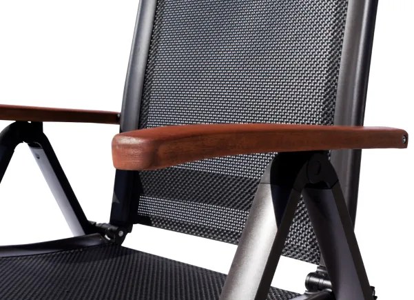 Scaun de grădină - reglabil ASS COMFORT - antracit + negru