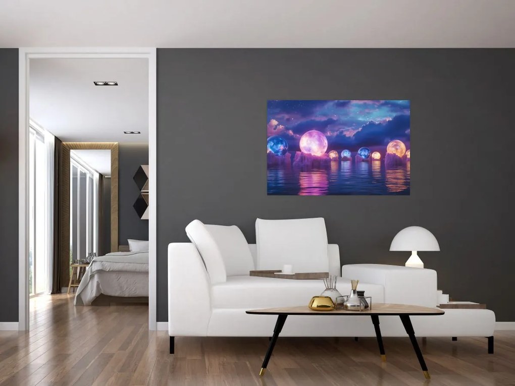 Tablou - Planete pe apă (90x60 cm)