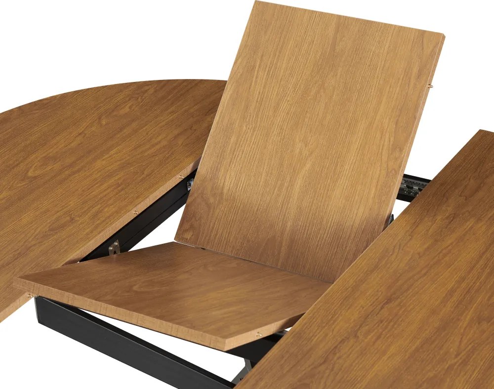 Masă extensibilă de dining, stejar deschis/neagră, 100x100-140x75 cm, ABERO TIP 1