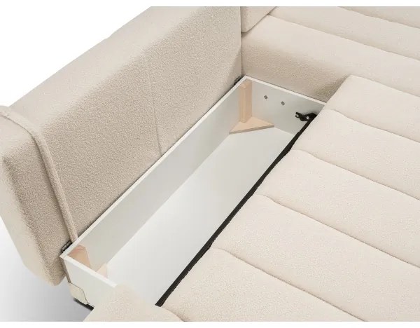 Colțar extensibil DESIO, cu spațiu de depozitare, pe partea dreaptă, bej
