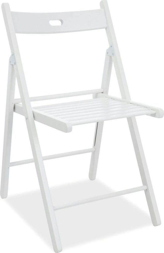 Scaun pliant SMART ll, alb, lemn, 43x40x78 cm