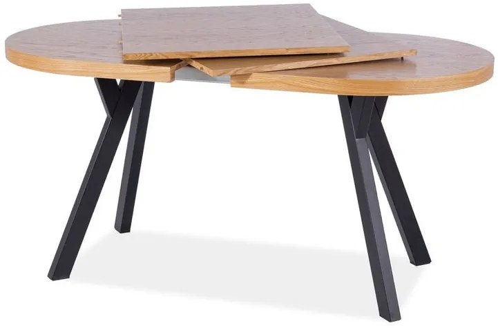 Masă de sufragerie extensibilă 140-272 cm Daphne (stejar + negru) (pentru 8 și mai multe persoane). 1050109