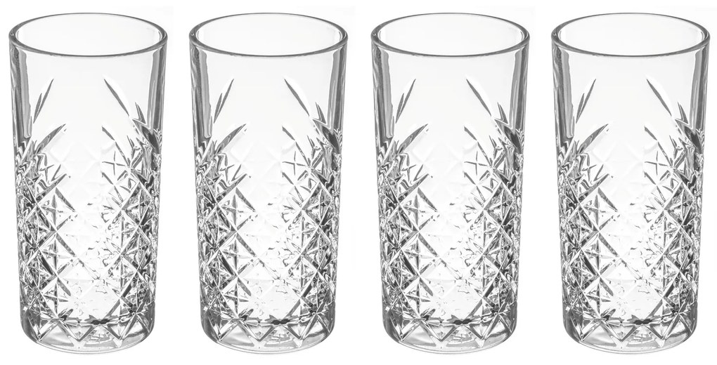 Set 4 pahare inalte, 450 ml