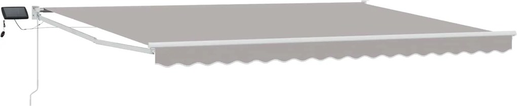 vidaXL Marchiză retractabilă manuală cu led-uri Gri deschis 4 × 3 m