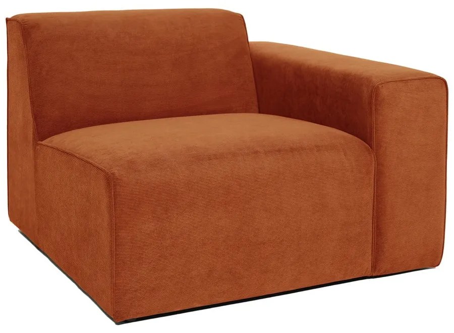 Modul pentru canapea portocaliu din catifea reiată (partea dreaptă) Sting - Scandic