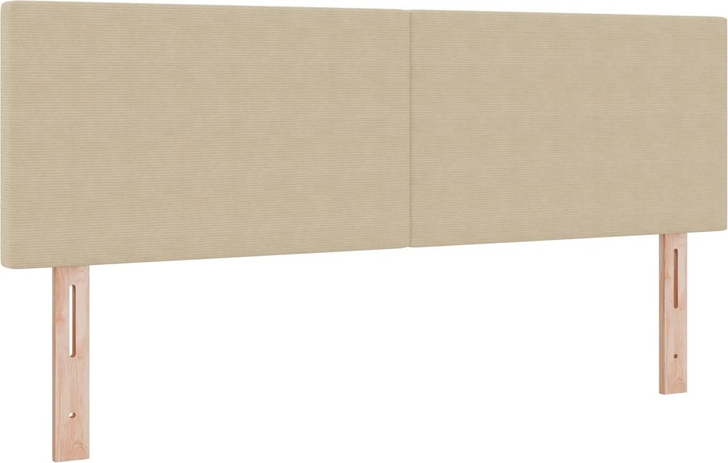 vidaXL Tăblie LED cu benzi LED Gri Verde 160 cm Țesătură din corduroy