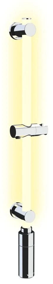 Tijă de duș argintie de montat pe perete 74 cm LED – Wenko