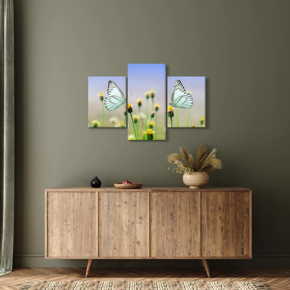Tablou cu fluture pe floare (90x60 cm)