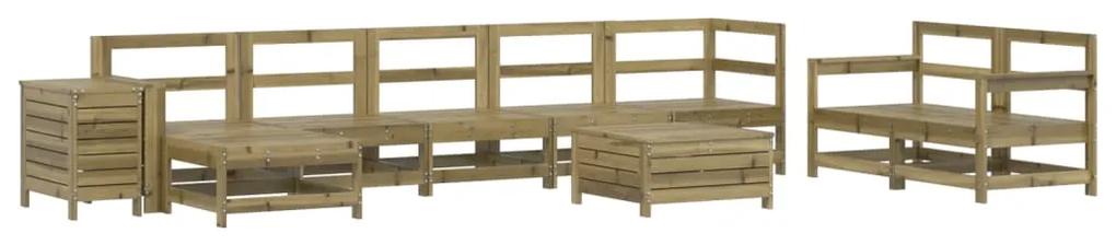 3250639 vidaXL Set canapea de grădină, 10 piese, lemn de pin tratat